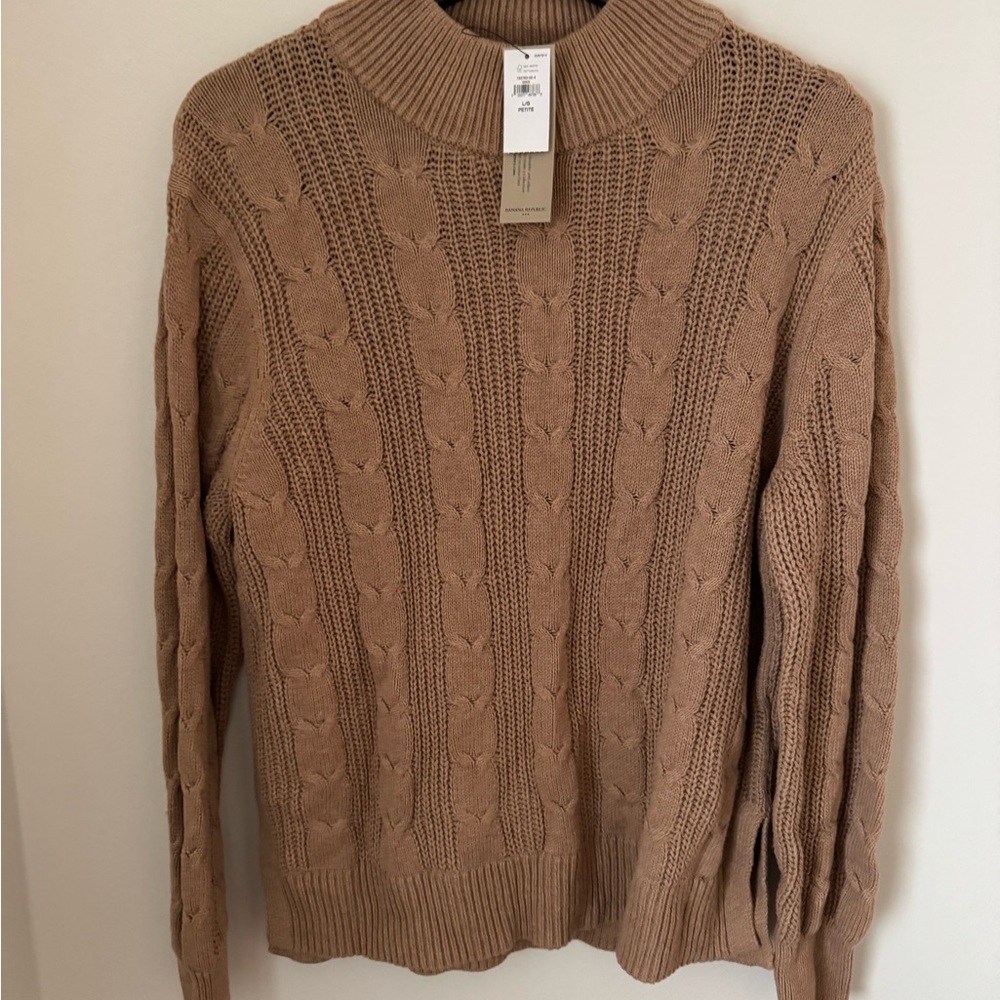 Banana Republic Tan Cable Knit Sweater